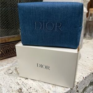 Dior Blue Denim Cosmetic Bag